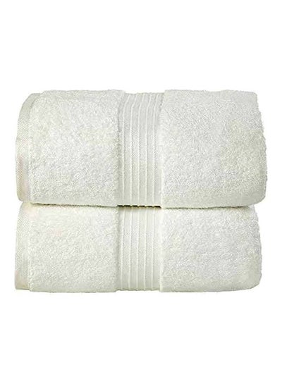 Buy 2-Piece Bath Towel Set White 70x140cm in UAE