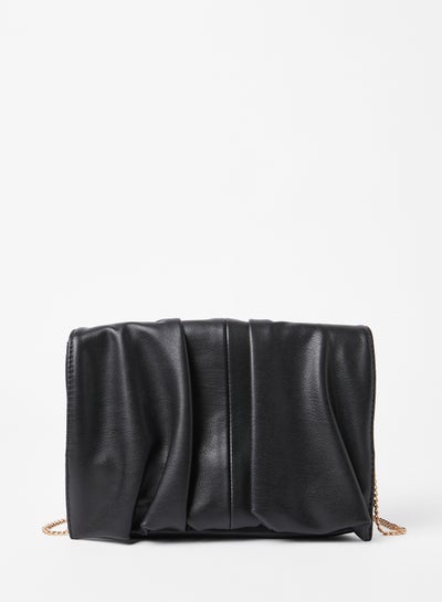 Buy Faux Leather Clutch Black in UAE