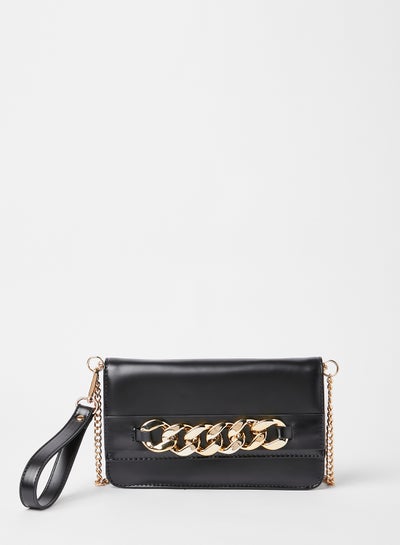 Buy Chain Detail Clutch Black in Saudi Arabia