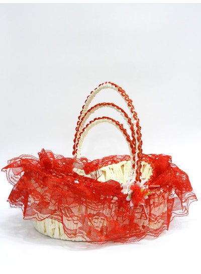 Buy 3 - Piece Fabric Handmade Basket Red in UAE