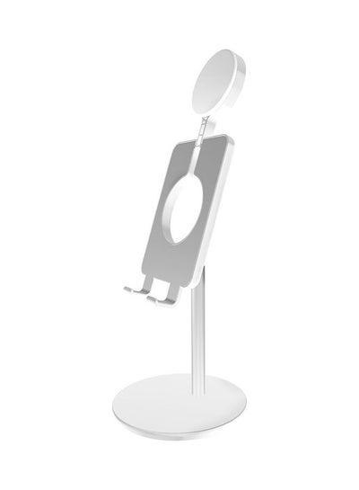 Buy Desktop Smartphone Stand With LED Beauty Light White in UAE