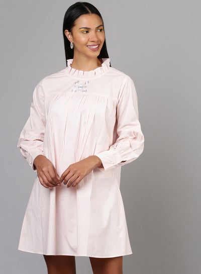 Buy Casual Comfortable Dress Pink in Saudi Arabia