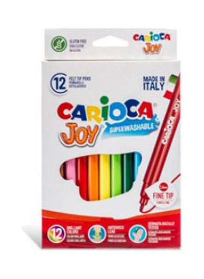 Buy Carioca Super Washable Fine Nib Color Markers - Set Of 12 Multicolour in Egypt