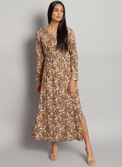 Buy Casual Printed Stylish Dress Multicolour in Saudi Arabia