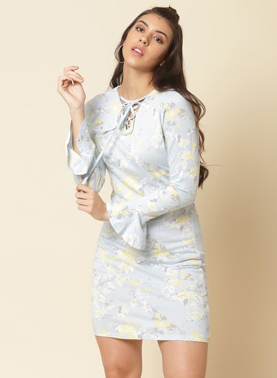 Buy Casual Stylish Dress Sky Blue in Saudi Arabia