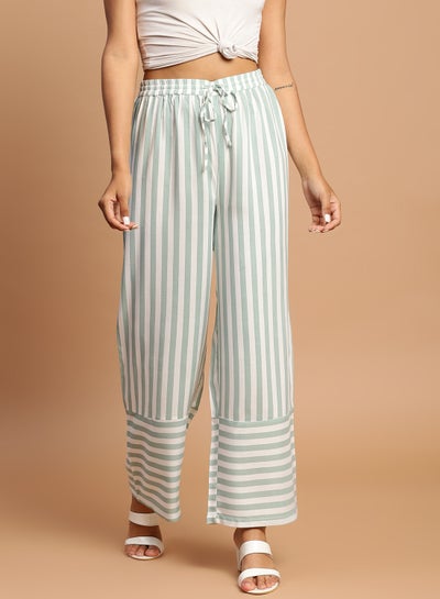 Buy Comfortable Stylish Pants White/Green in Saudi Arabia