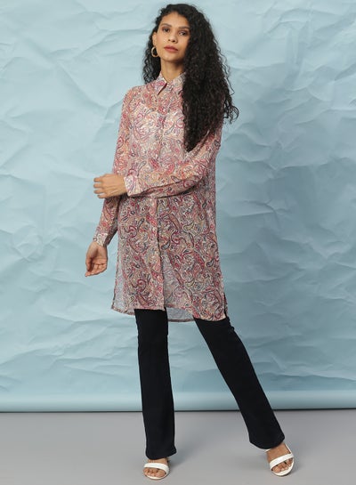 Buy Casual Printed Shirt Tunic Multicolour in Egypt