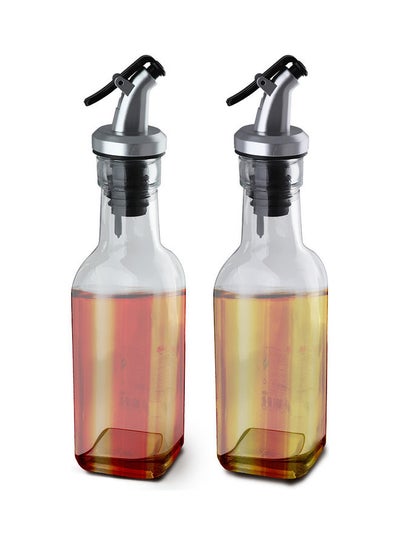 Buy 2-Piece  Glass Oil & Vinegar Bottles Clear in Saudi Arabia