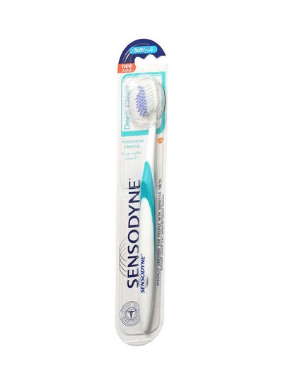 Buy Deep Clean Toothbrush for Sensitive Teeth Blue-White in UAE