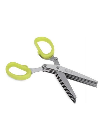 Buy Multipurpose 5Layers Stainless Steel Blades Kitchen Shear Herb Scissors With Cleaning Handles Comb Multicolour in Egypt