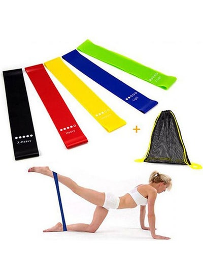 Buy Resistance Bands Exercise Bands For Woman Yoga Resistance Loop Bands For Legs And Butt Workout Bands For Home Gym Fitness 5 Set With Bag 3.6X9.8cm in Egypt
