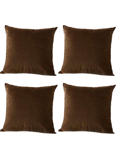 Buy 4-Piece Decorative Cushion Set Grey 30x30cm in Saudi Arabia