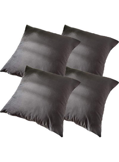 Buy 4-Piece Decorative Cushion Set Grey in Saudi Arabia