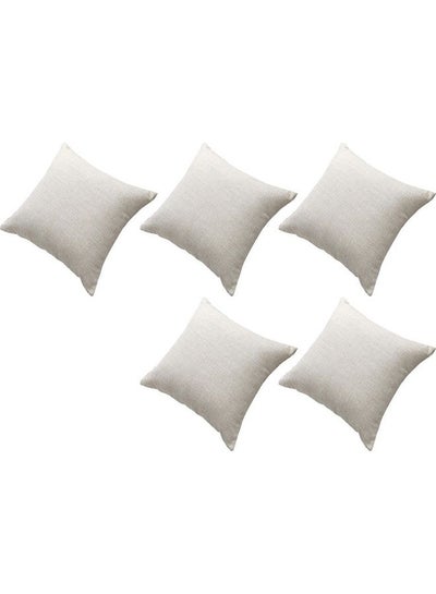 Buy 5-Piece Decorative Cushion Set White 25x25cm in Saudi Arabia