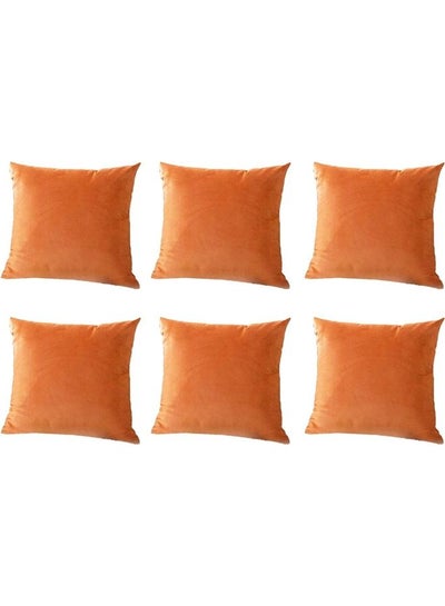 Buy 6-Piece Decorative Cushion Orange 65x65cm in Saudi Arabia