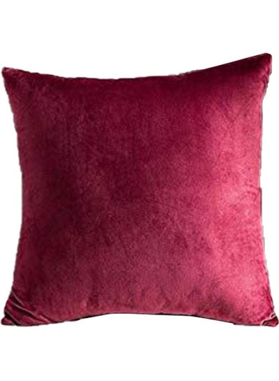 Buy Decorative Velvet Cushion Red 40x40cm in Saudi Arabia