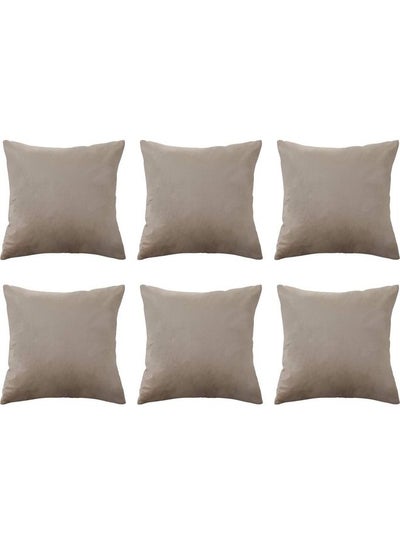 Buy 6-Piece Decorative Cushion Grey 25x25cm in Saudi Arabia