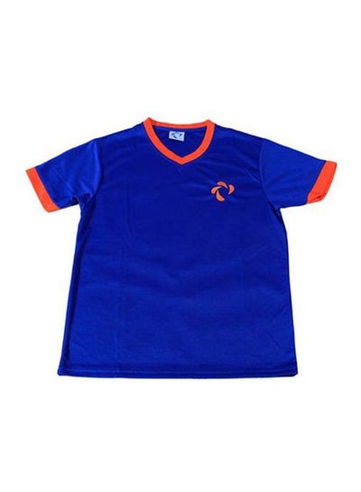 Buy Plain Basic V-Neck Shirt Blue / Orange in Egypt