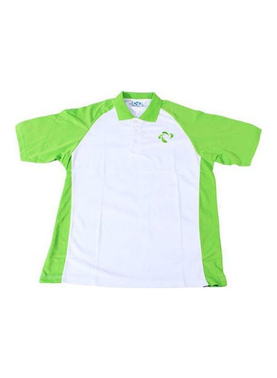 Buy Plain Basic Polo Neck Shirt White / Green in Egypt