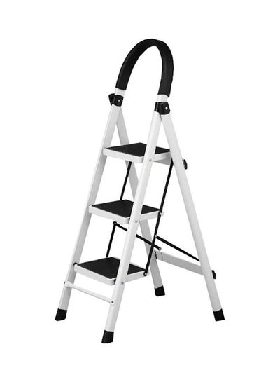 Buy 3-Step Ladder Folding Stool 44 inch White/Black in UAE