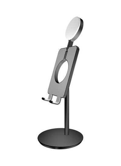 Buy Desktop Smartphone Stand With LED Beauty Light Black in Saudi Arabia