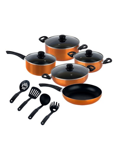 Buy 13-Piece Nonstick Aluminium Cookware Set Orange/Black in UAE