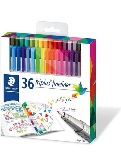 اشتري علبة كرتون تحتوي على أقلام ألوان مثلثة الشكل من 36 لوناً متنوعاً متعدد الألوان في مصر