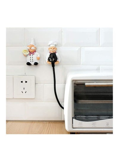 Buy 2-Piece Self Adhesive Chef Resin Wall Hook Hanger 30cm multicolor 30cm in Saudi Arabia