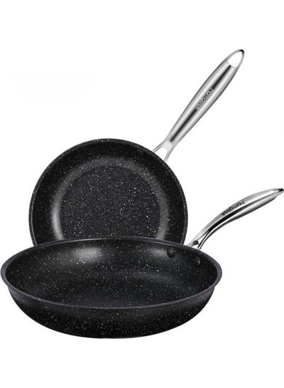 Buy 2-Piece Non Stick Pan Suitable For Induction Black 43x9x27cm in Saudi Arabia