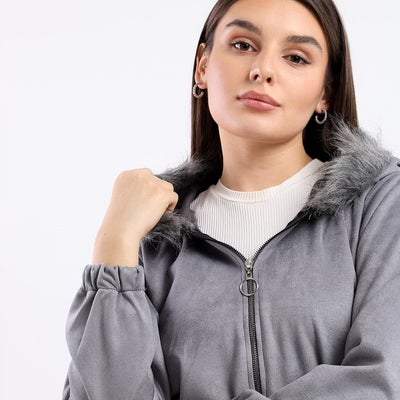 Buy Plain Basic Jacket Silver in Egypt