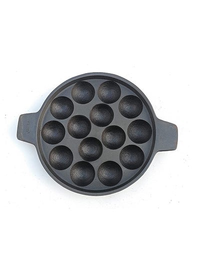 Pre-seasoned Cast Iron Paniyarakkal Appa Kara Chatty 14 Pits Black 