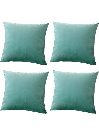 Buy 4-Piece Filled Decorative Cushion Set Green 40x40cm in Saudi Arabia