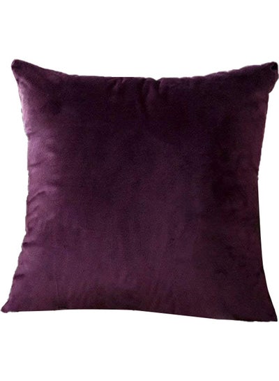 Buy Velvet Decorative Cushion Set Purple 65x65cm in Saudi Arabia