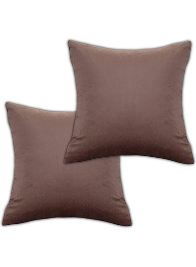 Buy 2-Piece Velvet Decorative Cushion Purple 65x65cm in Saudi Arabia