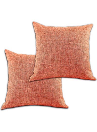 Buy 2-Piece Decorative Cushion Orange 65x65cm in Saudi Arabia