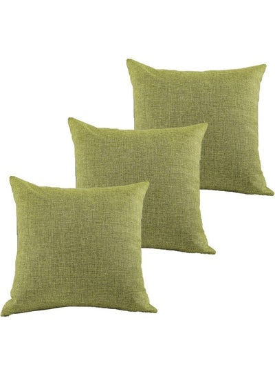 Buy 3-Piece Decorative Cushion Set Green 30x30cm in Saudi Arabia