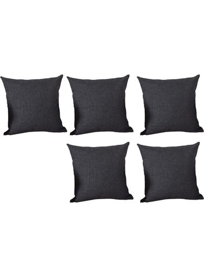 Buy 5-Piece Decorative Cushion Black 40 x 40cm in Saudi Arabia