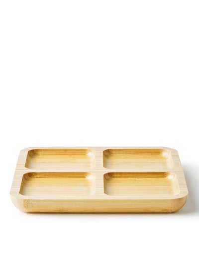Buy Serving Platter - Made Of Bamboo - Square (Small) - Serving Plate - Serving Dishes - Tray - Brown Brown in Saudi Arabia