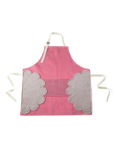 Buy 2-Side Waterproof Hand Wipe Apron Red/White 72x70cm in UAE