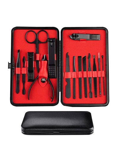 Buy 15 In 1 Professional Nail Clipper Manicure Set Black in Saudi Arabia