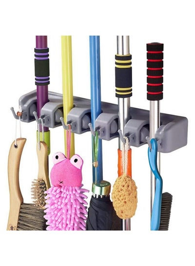 Buy Wall Mounted Mop And Broom Holder Multicolour 33x8.1x6cm in Saudi Arabia