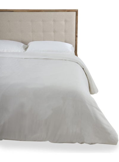 Buy 3-Piece Duvet Cover Set cotton White 230x220cm in UAE