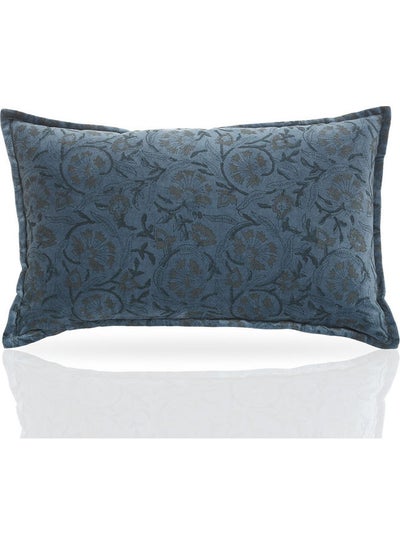 Buy Tunic Cushion Cover cotton Dark Blue 30x50cm in UAE