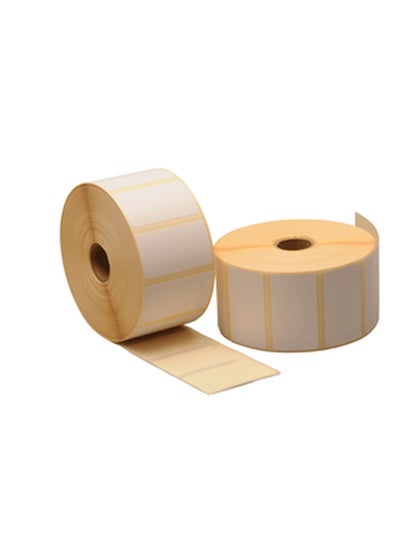 Buy 2-Piece Direct Thermal Barcode Labels Roll White in UAE