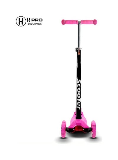 Buy 3 Wheel Mini Adjustable Kick Scooter With LED Light Up Wheels 25x13x93cm in UAE