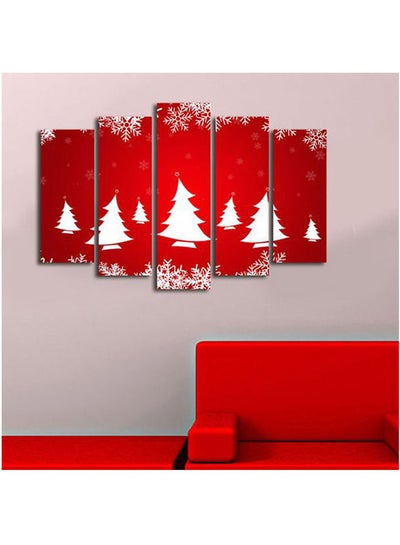 Buy Christmas Wall Patnoel Decorative Canvas Painting  Mixed Media Multicolour 70x19cm in Egypt