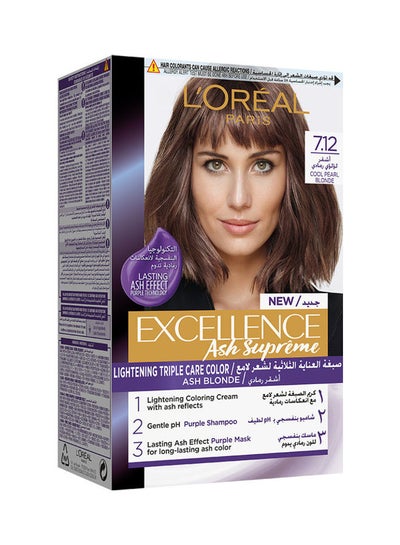 Buy Excellence Ash Supreme Lightening Triple Care Color 7.12 Cool Pearl Blonde 192ml in Egypt