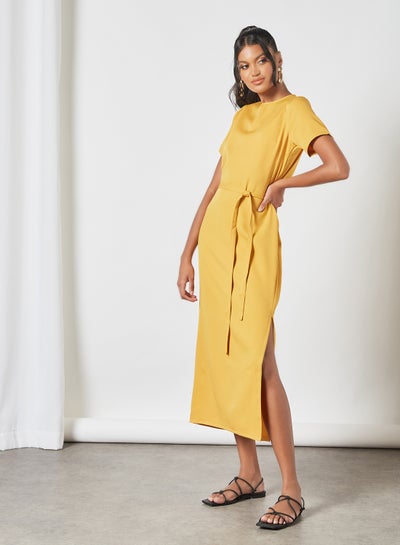 Buy Side Slit Dress Yellow in Egypt