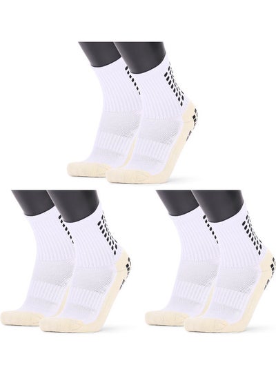 Buy Pair Of 3 Men's Anti Slip Football Socks 22x8x11cm in Saudi Arabia