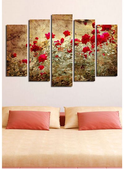 Buy Decorative Resin Painting 5 Piece Set - Mixed Media Multicolour 110X70cm in Egypt